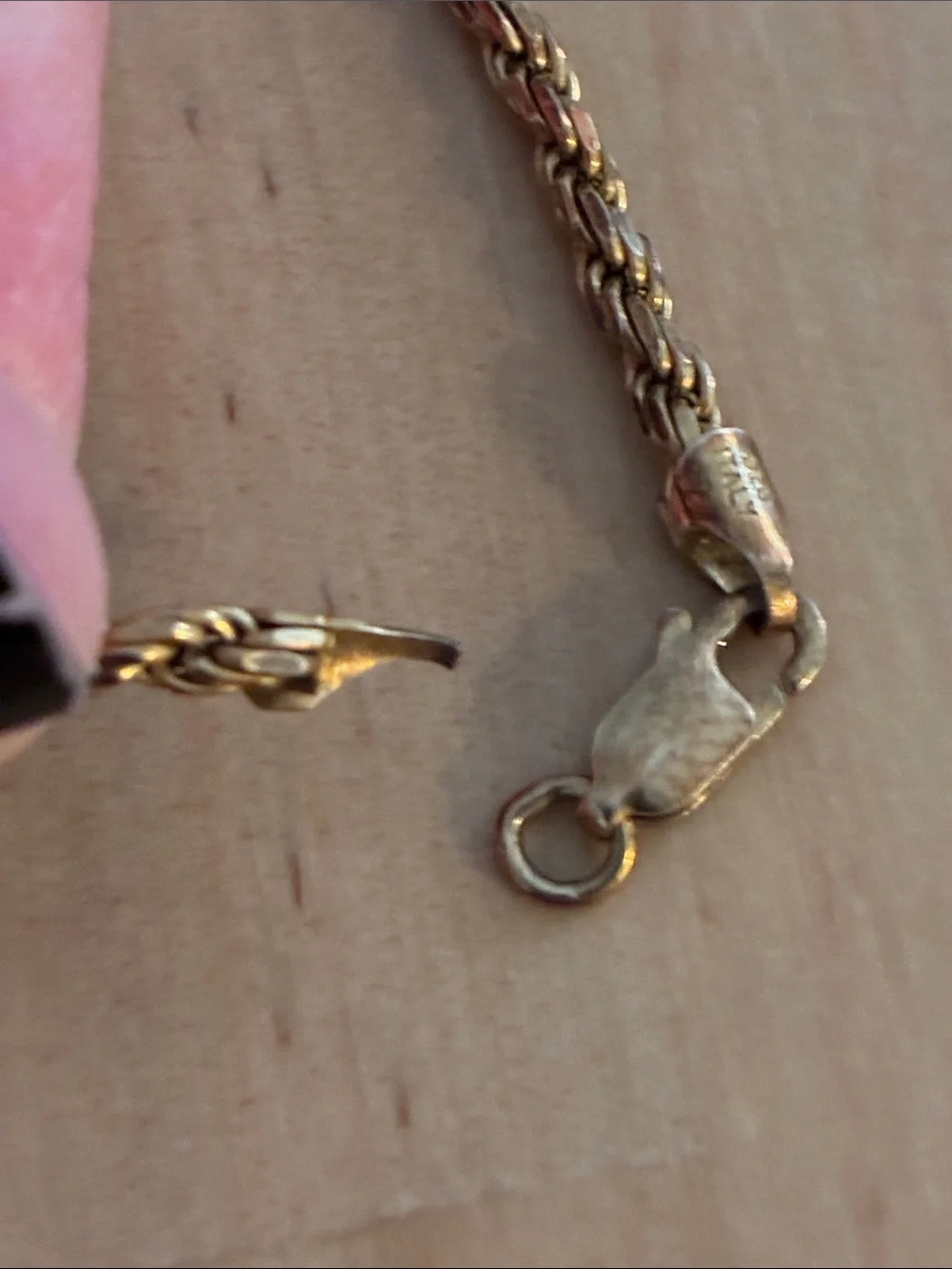 Jaxxon Men’s Chain Rope Necklace 925 Italy Gold Plated 22” * Broken Clasp